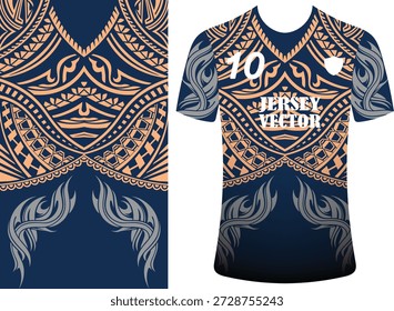 Polynesianisches dynamisches Tribal Muster Sport T-Shirt Design für E-Sport und Team Uniformen