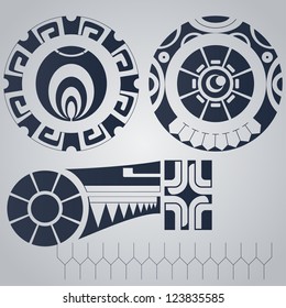 Polynesian elements tattoo styled