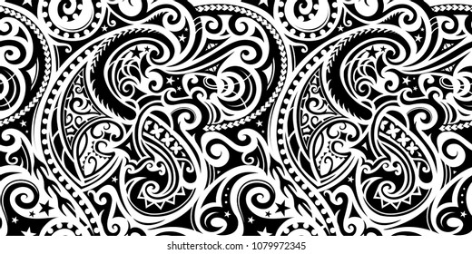 Polynesian ethnic pattern. Can be used as tattoo or seamless ornament