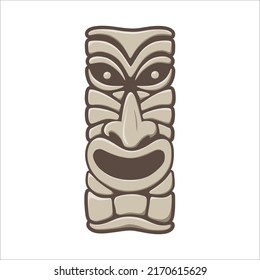 Polynesian god statue, vector artwork