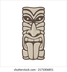 Polynesian god statue, vector artwork