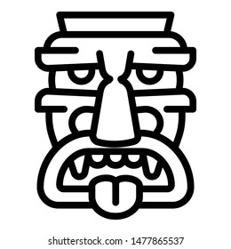 Polynesian idol icon. Outline polynesian idol vector icon for web design isolated on white background