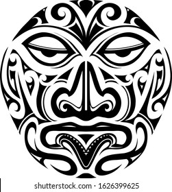 Maori Mask Tattoo Design Stock Vector (Royalty Free) 697063426 ...