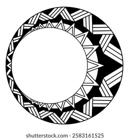 Polynesian maori tattoo style.Pattern aboriginal samoan. Black and white texture, isolated vector.