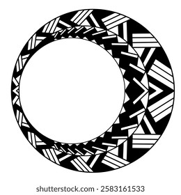 Polynesian maori tattoo style.Pattern aboriginal samoan. Black and white texture, isolated vector.