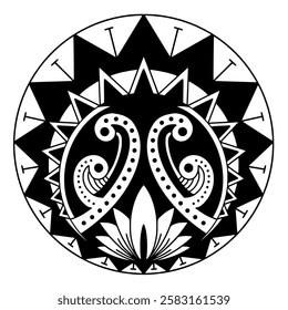 Polynesian maori tattoo style.Pattern aboriginal samoan. Black and white texture, isolated vector.