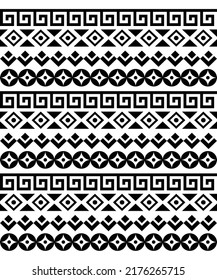 Polynesian Maori tribal seamless Aztec pattern. Background for fabric, wallpaper, card template, wrapping paper, carpet, textile, cover. ethnic tattoo style pattern