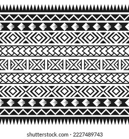 Polynesian Maori tribal seamless hawaii pattern. Background for fabric, wallpaper, card template, wrapping paper, decoration, carpet, textile, cover. ethnic tattoo style pattern