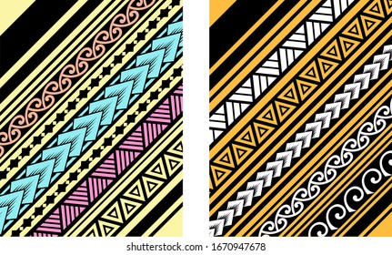 Polynesian motif background vector, Maori wallpaper design 