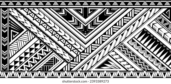 Polynesian ornamental tattoo design. Good for armbands