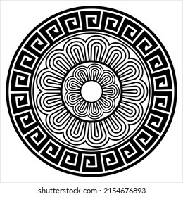 Polynesian Style Circular Shape Tattoo, Maori Traditional Round Circle, Frame, Border Mandala Pattern Geometric Art Vector Art Illustration