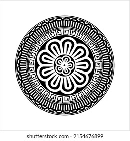 Polynesian Style Circular Shape Tattoo, Maori Traditional Round Circle, Frame, Border Mandala Pattern Geometric Art Vector Art Illustration