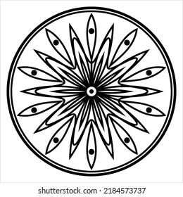 Polynesian Style Circular Shape Tattoo, Maori Traditional Round Circle, Frame, Border Mandala Pattern Geometric Art Vector Art Illustration