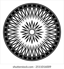 Tatuagem em forma circular estilo polinésio, tradicional círculo redonda maori, quadro, padrão de borda Mandala ilustração de arte vetorial geométrica