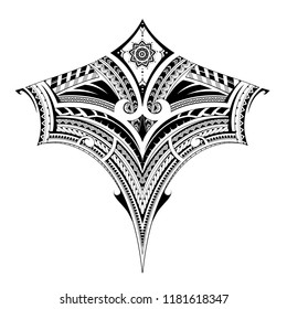 Polynesian Style Ornament, Good For Back Tattoo Or Sleeve Pattern