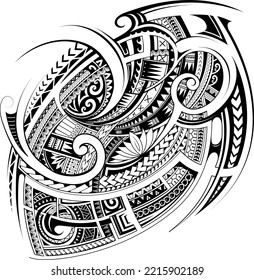 Polynesian style tattoo design for chest and shoulder area