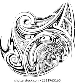 Polynesian style tribal art tattoo. Good for chest or shoulder area