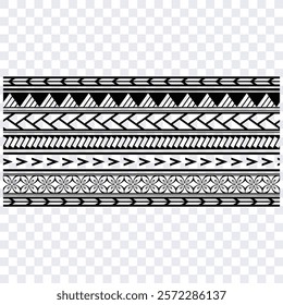 Polynesian tattoo art tribal band design. Samoan tattoo tribal ornament border.
Decoration seamless pattern.