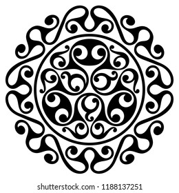 Polynesian tattoo design. Ancient Polynesian native ornament, isolated on white, vector illustration