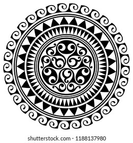 Polynesian tattoo design. Ancient Polynesian native ornament, isolated on white, vector illustration