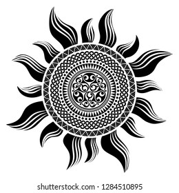 Diseño de tatuajes polinesios. Ornamento nativo polinesio antiguo, aislado en blanco, ilustración vectorial