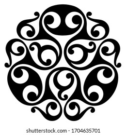 Polynesian tattoo design. Ancient Polynesian native ornament, isolated on white, vector illustration