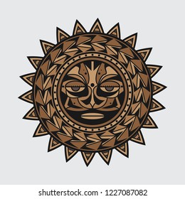 polynesian tattoo design face, vector EPS 10