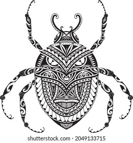 Polynesian tattoo design insects vector