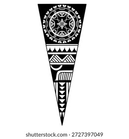 Diseño de tatuaje polinesio. Patrón de samoano aborigen. ilustración EPS10