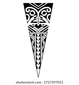 Diseño de tatuaje polinesio. Patrón de samoano aborigen. ilustración EPS10