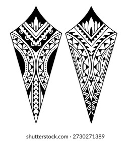 Design de tatuagem polinésia. Padrão samoano aborígine. ilustração EPS10