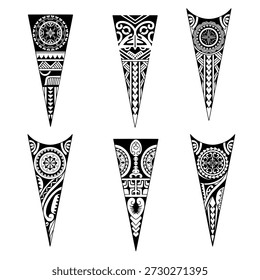Design de tatuagem polinésia. Padrão samoano aborígine. ilustração EPS10