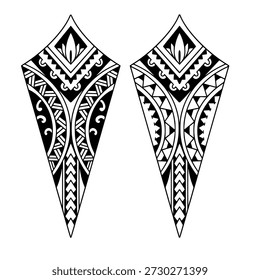 Design de tatuagem polinésia. Padrão samoano aborígine. ilustração EPS10