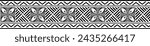 Polynesian tattoo design tribal border. Tribal design ethnic ornament maori band. Samoan Tattoo ribbon sleeve bracelet. Fabric seamless isolated hawaiian armband pattern on white background. 