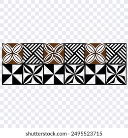 Polynesian tattoo design tribal border. Tribal design ethnic ornament maori band. Samoan Tattoo ribbon sleeve bracelet. Fabric seamless isolated hawaiian armband pattern on white background. 