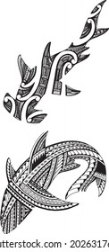 Polynesian tattoo desing shark vector