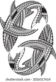 Polynesian tattoo desing shark vector