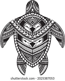 Polynesian tattoo desing turtle vector