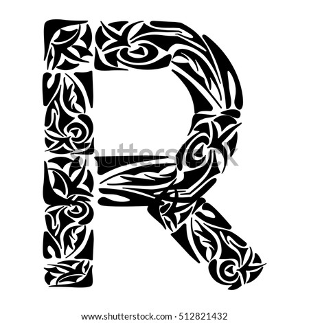 letter r tribal tattoo