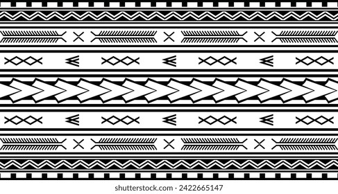 Polynesian tattoo line bracelet. Polynesian tattoo vector arm band stencil. Polynesian tattoo stencil template. Vector tribal art.