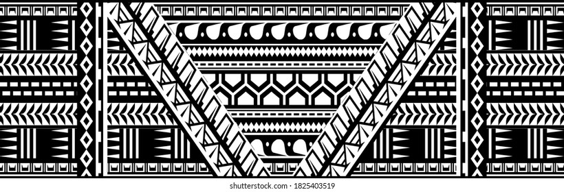 Polynesian tattoo pattern maori, samoa ornament border, ethic tribal template vector.
