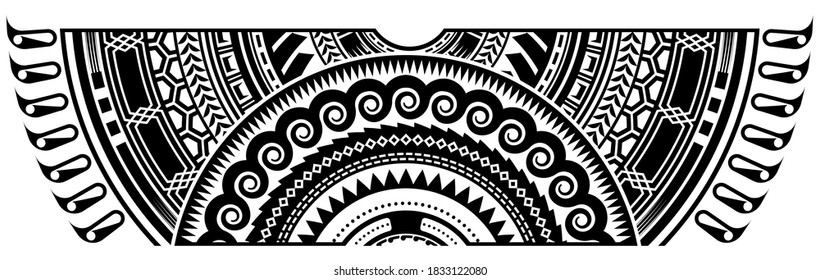 Polynesian tattoo pattern maori, samoa ornament border, ethic tribal template vector.