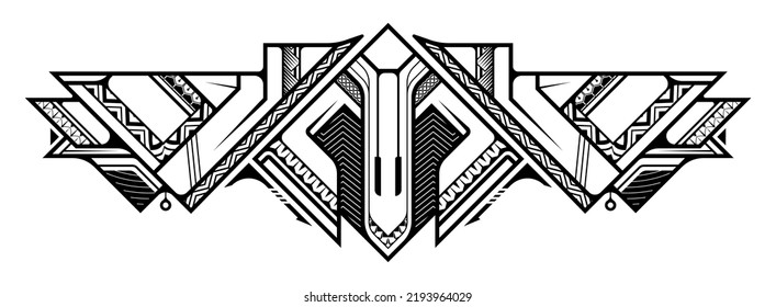 Polynesian tattoo pattern maori, samoa ornament border, ethic tribal template vector.