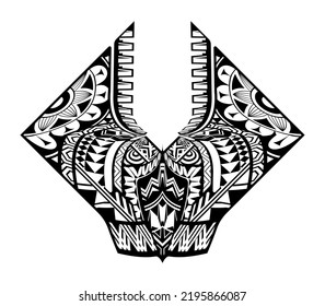 polynesian tattoo pattern maori, samoa ornament border, ethic tribal template vector.