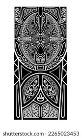 Polynesian tattoo pattern maori, samoa ornament border, ethic tribal template vector.