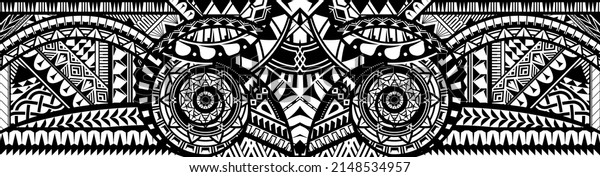 Polynesian\
tattoo pattern maori. samoa ornament\
border.