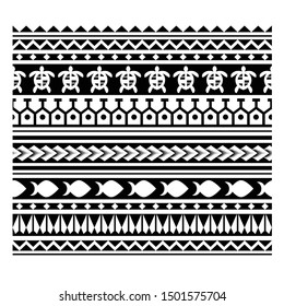 Polynesian Tattoo Pattern Vector Illustration Border Stock Vector ...