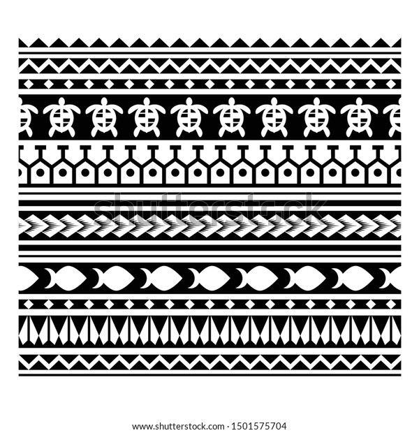 Polynesian Tattoo Pattern Vector Illustration Border Stock Vector ...