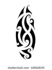 Polynesian tattoo pattern vector, maori samoan tribal art design style ornament 