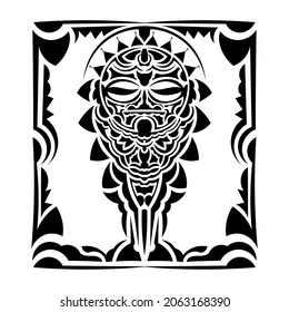 Polynesian tattoo styled masks. Vector illustration.